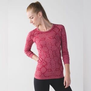 Lululemon Swiftly Tech Long Sleeve Crew Heathered Cranberry Size 6